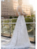 Fully Beaded Ivory Tulle Wedding Dress With Detachable Jacket